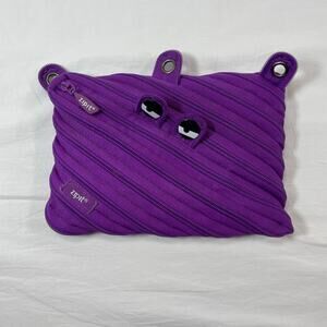 Zipit Monster Large Pencil Case Purple 3 Ring Binder Pouch Kids